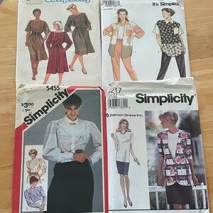 Simplicity Fashion Sewing Patterns - Red, Black, White